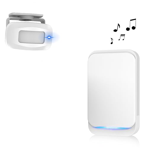 Aktivstar Sensore di movimento con suono allarme per ingressi/sensore di movimento per casa e negozio, campanello wireless per porta, allarme di sicurezza, rilevatore di presenza, portatile…