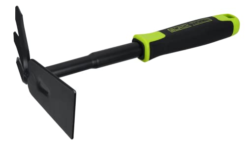 BLACK TOOLS® Garden - Zappa combinata, per allentare e diserbo, manico antiscivolo, resistente alla corrosione, lunghezza 30 cm, per giardino, vasi da balcone, aiuole