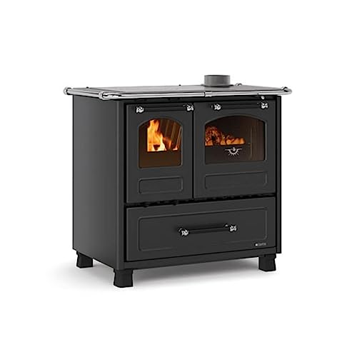 NORDICA Cucina a Legna Family 4,5 Dx Acciaio Porcellanato Potenza Termica Nominale 9 kW 258 m3 Riscaldabili Colore Nero Antracite