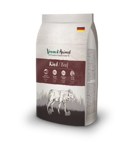 Venandi Animal Premium cibo secco per gatti, manzo, con molta carne fresca, cibo secco, senza cereali, confezione da 1 (1 x 1,5 kg)