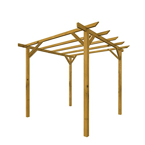 Pergola in legno 3x3 per Esterno e Giardino in Pino Massello impregnato in autoclave