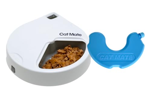 Cat Mate C300 Ciotola per dosaggio Automatico dei 3 pasti, con Timer Digitale, per Gatti e Cani di Piccola Taglia