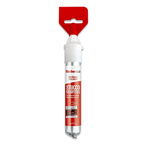 Fischer Stucco Veloce con Spatola Integrata per Coprire Fori e Crepe nel Muro, Pronto all'Uso, Bianco, 70 ml, 552152