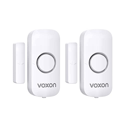 VOXON Sensore di Allarme per Porte e Finestre, 100 dB Sirena Allarme Casa Senza Fili, Sistema Antifurto Magnetico Wireless, Allarme Porta Ingresso Adatto per Casa, Negozio, Ufficio, Garage (2 pezzi)