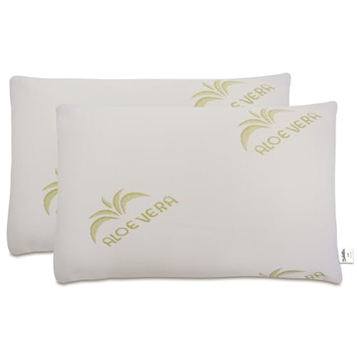 Baldiflex Emporio, Coppia di Cuscini Saponetta Memory Foam, Aloe Vera, Altezza 11 cm, Soffice