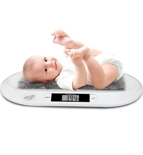 Bilancia Digitale Per Neonati E Bambini con Piattaforma 56x26cm Con Display Digitale LCD Bilance Pesa Neonato pediatrica 20Kg/44 Spegnimento Automatico e Tara pesare adatta anche per piccoli animali