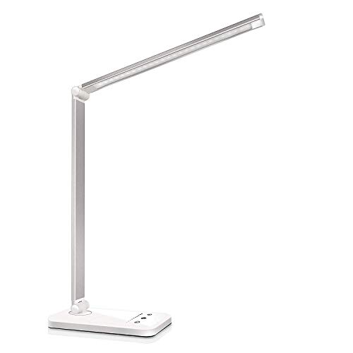 oxylops Lampada da Scrivania LED Protezione Degli Occhi, lampada Touch Control Pieghevole per cameretta,ufficio, con porta di ricarica USB, 10 livelli di luminosità 5 modalità di illuminazione