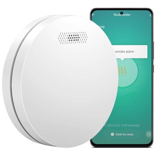 Aroha Smart Connect Rilevatore di Fumo WiFi - Batteria da 10 Anni, Sensore Fumo WiFi Con App Tuya & Smartlife - Allarme Anticendio