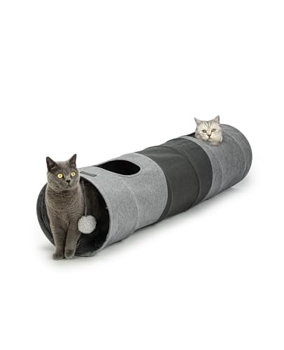 lionto Tunnel per gatti tunnel giocattolo per animali domestici tunnel da gioco con palla per gatti, 30x130 cm