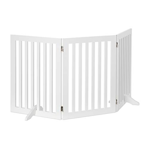 Relaxdays Griglia di Sicurezza per Cani, Regolabile, Divisorio per Bambini, Camino & Stufa, MDF, 70x154 cm, Bianco