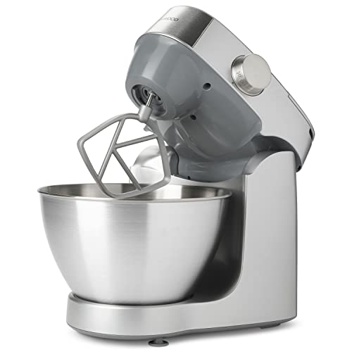 Kenwood KHC29.A0SI Impastatrice Planetaria Prospero+, Ciotola capiente in acciaio da 4,3L, Dotato di 3 utensili di miscelazione, Potenza 1000watt, Sistema di sicurezza, Piedini antiscivolo, Silver