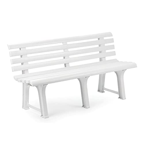 Ipae 9693810 Panchina, Resina, 145 x 49 x 74, Bianco