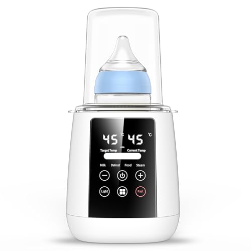 Scaldabiberon, PASUIDU 9 in 1 Sterilizzatore Biberon, Multifunzione per Biberon,Riscaldamento Ultraveloce,Scaldalatte per Bambini con Termostato 48H, Luce Notturna, Scaldabiberon per Tuttii Biberon