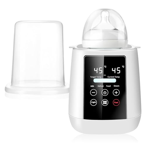 HyAdierTech Scaldabiberon Sterilizzatore Biberon, 6-in-1 Multifunzione per Biberon, Riscaldatore Di Alimenti Per Bambini, Luce Notturna, Riscaldamento Ultraveloce & Sbrinamento, Con Display LCD