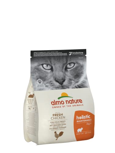 almo nature Holistic Maintece, Crocchette per Gatti Adulti con Pollo Fresco - Sacco da 2 Kg