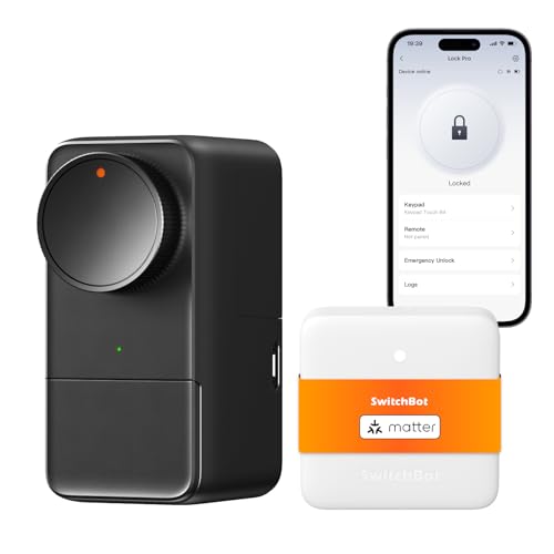 SwitchBot WiFi Smart Lock Pro con Hub Mini, Serratura Senza Chiave, Serratura Elettronica Intelligente Senza Conversione, Supporta la Matter, Alexa, Google, IFTTT