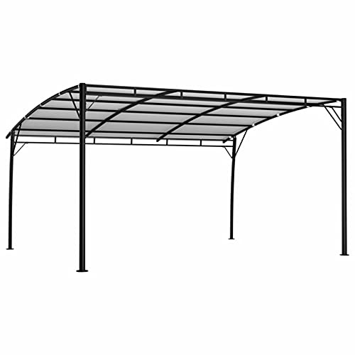 Gecheer Gazebo,Pegolato,Pergola,Padiglione,Parasole,da Giardino,in Tessuto,Colore Crema,Struttura in Acciaio,4x3x2,55 m,Gazebo da Giardino con Struttura in Acciaio,Gazebo da Parete