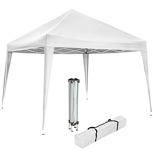 tectake® Gazebo da Giardino Regolabile, Padiglione Gazebo Esterno Resistente con Telaio in Acciaio, Gazebo da Esterno, Gazebo Impermeabile, Resistente ai Raggi UV, 300 x 300 x 255 cm - Bianco