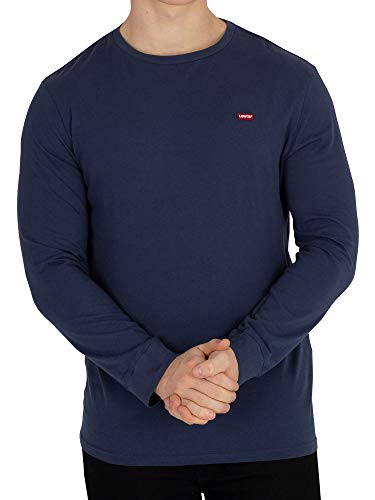 Levi's Long-Sleeve Original Housemark Tee, Uomo, Cotton + Patch Dress Blues, L