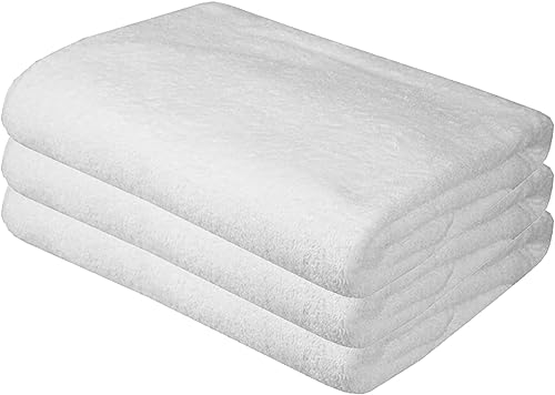 Tuva Home 3x Set Di Asciugamani Asciugamano In Cotone 100 X 200 Cm Wellness Spa Asciugamano Sauna Telo Bagno 100% Cotone Telo Massaggio Telo Lettino Telo Mare (Bianco)