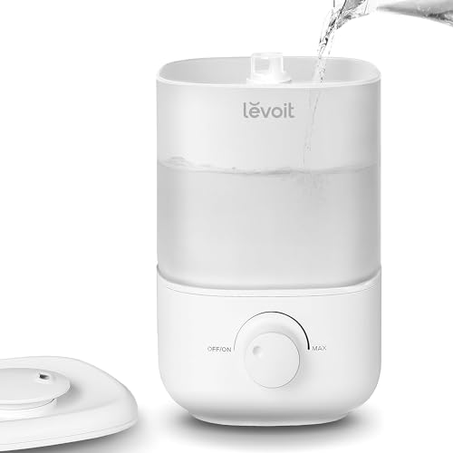 LEVOIT Umidificatore Ambiente Bambini, 2,5L/25H, 26dB, Silenzioso per Camera da Letto e Bambini, TOP-FILL, Nebbia Fredda e Spegnimento Auto, Ugello a 360°, Senza BPA, Bianco