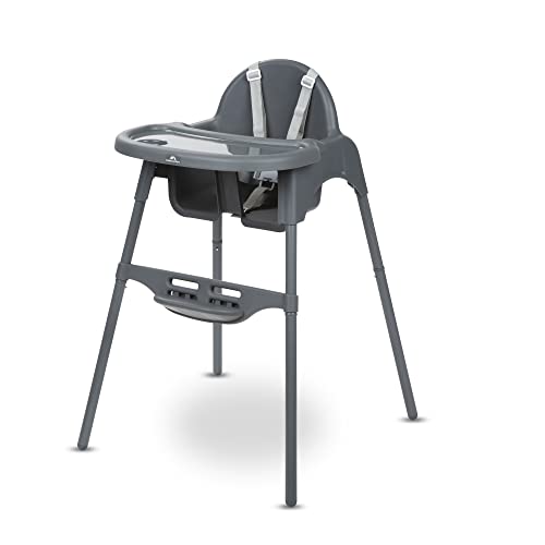 Bebeconfort Meely, Seggiolone Pappa Portatile 2 in 1 convertibile in Sedia Bambini, Seggiolone Evolutivo 6 Mesi-3 Anni (max. 15 kg), Leggero (3,3 kg), Facile da pulire, Cintura a 5 punti, Dark Grey