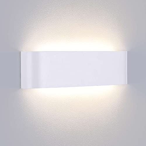 Lightess Applique da Parete Interno Moderno Lampada 4000K Bianco Neutro Lampada da Parete LED 16W Lampada a Muro Luce Bianco 30 cm per Camera da Letto Scale Corridoio