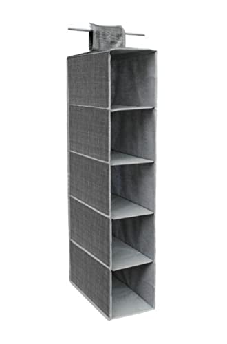 GUTE LINES Organizer Armadio Air, Mensole da armadio, Portatutto con 5 Scomparti, Per Cappello, Calze, Mutande, Asciugamani (grigio argento)