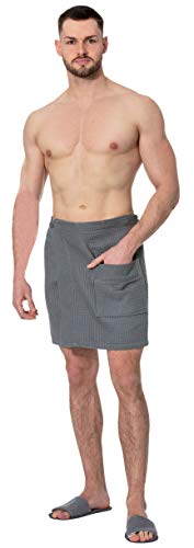 ZOLLNER Kilt da Sauna per Uomo, 100% Cotone, Taglia Unica, Grigio