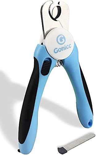 gonicc Tagliaunghie Cane E Gatto Professionale in Acciaio Inossidabile per Cani Gatti Medi e Grandi Lima Unghie, con Protezione per Evitare di Tagliare Le Unghie Troppo Corte, con Lima in Omaggio