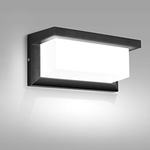 MICUTU Applique Esterno LED, 18W IP65 Impermeabile Moderno Lampade Esterno, Luci da Esterno Parete, per Balcone, Terrazzo Corridoio, Giardino, Decorazioni Esterne Luce (Bianco Freddo)