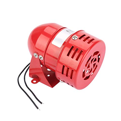 Mini Sirena Cablata, Allarme Esterno Motore in Metallo 220V 120dB MS-190 Mini Motore in Metallo Allarme Suono Industriale Allarme Buzzer Protezione Elettrica Contro il Furto Suono Continuo( rosso)