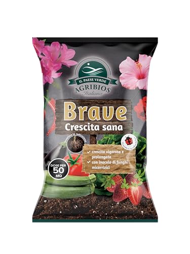 Il Paese Verde - Brave Crescita Sana 4kg - Concime Organico Biologico con Micorrize - Concime Universale Adatto ad Ogni Pianta - Favorisce la Radicazione - Migliora la Salute delle Piante