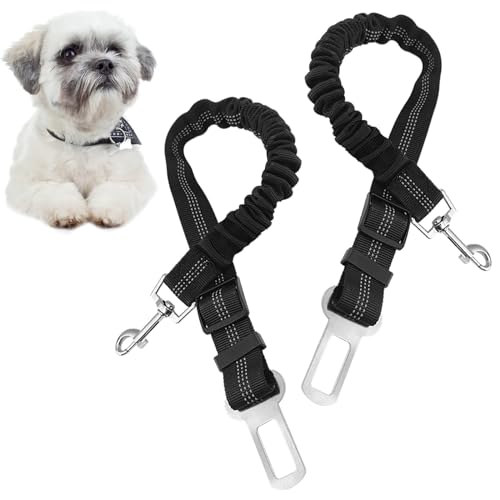 Gentpovth Cintura di Sicurezza per Cani, 2 Pezzi Cintura Sicurezza Cani Auto Elastica e Regolabile, Guinzaglio Realizzato in nylon, con Tutti i Tipi di Auto, per Cani per Tutte Cani e Gatti