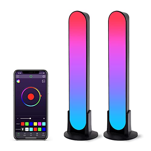 ZUUKOO LIGHT Smart Luce LED, RGB Lampade LED con 19 Modalità Dinamiche e Modalità di Sincronizzazione Della Musica, Lampada Gaming, Luce d'atmosfera, Barra LED Flow per PC, TV, Stanza