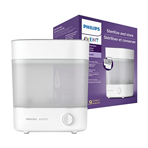 Philips Avent SCF291/00 Sterilizzatore a vapore capacità, 6 biberon, tettarelle e accessori, design modulare - bianco