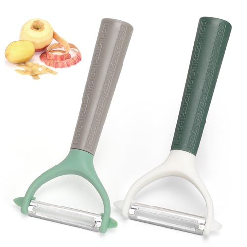 Euqvunn 2Pcs Pelapatate, Pelapatate Professionale, Pela Patate in Acciaio Inox, Pela Carote Universale Pela Verdure, Pelapatate Pela Verdure per Pelare Patate Carote e Verdure Varie e Frutta, Verde