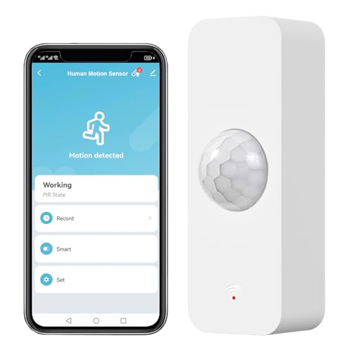 Sensore di movimento WiFi, sensore di movimento intelligente per la sicurezza domestica, monitoraggio remoto tramite app del sensore di movimento wireless, compatibile con il comando vocale Alexa.1PCS