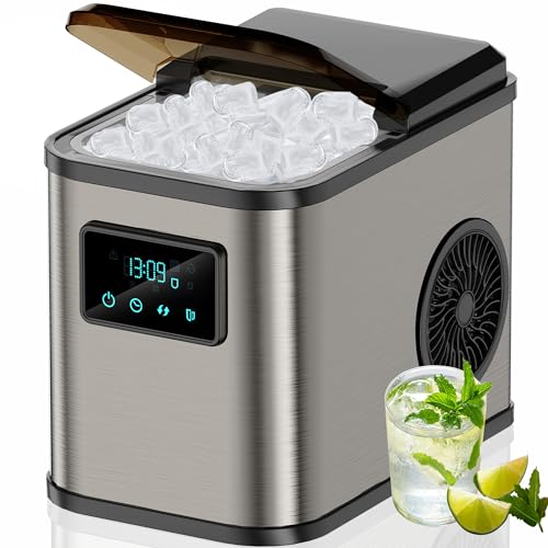 KeeGone Macchina Ghiaccio,macchina per il ghiaccio,Macchina per Ghiaccio Autopulente,Serbatoio acqua da 2 litri,15KG in 24 H,2 formati di cubetti di ghiaccio Macchina per Casa/Cucina/Ufficio/Bar