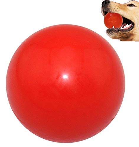 MMSGA Palle per Cani Indistruttibile per Masticatori Aggressivi,Addestramento Accessori, Giocattolo pallina Rimbalzante Realizzata in Pura Gomma Naturale,7 CM,Rosso