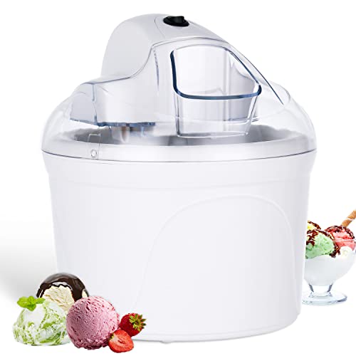 Macchina Gelato Soft, 1,5L Gelatiera, Macchina del Gelato con Bocca, Grande Coperchio Visibile Macchina per Gelato Pronto in 30 min