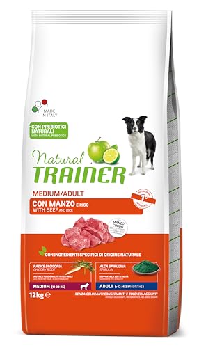 Natural Trainer Medium Cibo per Cani Adulti con Manzo - 12kg