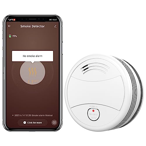 PGST Rilevatore di fumo WiFi Rilevatore di incendio wireless intelligente tramite app EN 14604 Allarme di prova per avviso incendio 1 pezzo