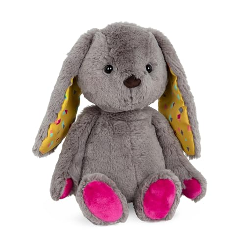 B. toys - Coniglietto di peluche - Animale di peluche super morbido - Giocattolo coniglio lavabile - Tinte allegre per neonati e bambini - 0 mesi +, Grigio scuro Sprinkle