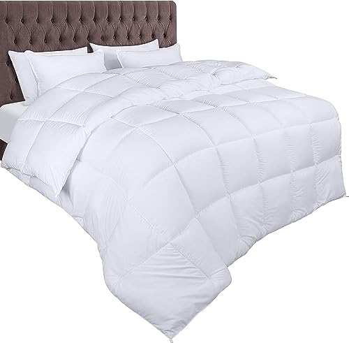 Utopia Bedding Piumone 135 x 200 cm 370 GSM, Piumino singolo, Piumino Letto Singolo, Trapunta Singolo 100% Microfibra (Bianco)