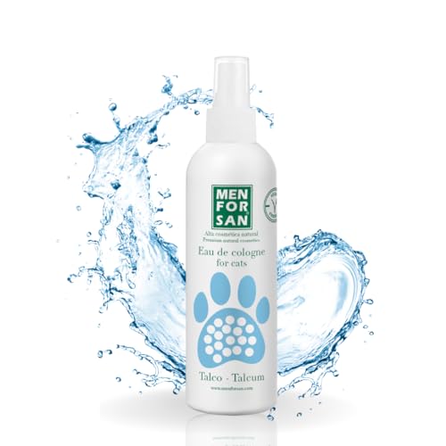 MENFORSAN Acqua di Cologne Talco per Gatti 125 Ml, Profumo Molto Piacevole, Trasparente