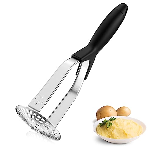 Fousenuk Schiacciapatate Acciaio Inox, Professionale Schiaccia Patate con Manico Ergonomico, Gadget da Cucina Manuale, Pieghevole Potato Masher per Purea di Patate, Marmellata, Verdura, Frutta