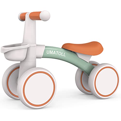 Umatoll Bicicletta Senza Pedali per 1 Anni, Bicicletta Equilibrio per Bambini 12-24 Mesi con Cestino, Giocattolo per Bici per i più Piccoli Baby, Primo Regalo di Compleanno (Verde)