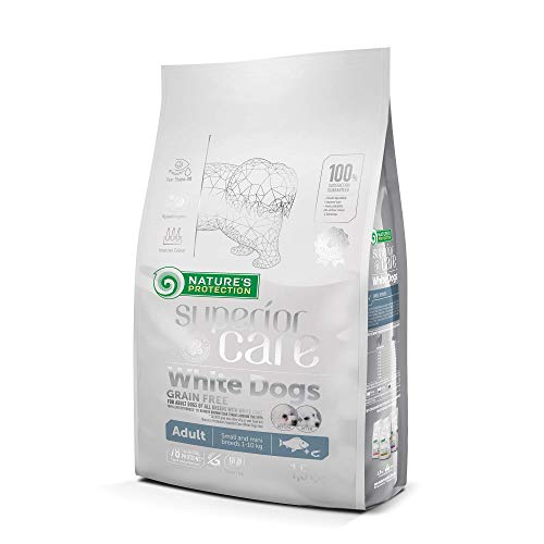 Nature's Protection Superior Care cibo secco per cani – cibo ipoallergenico per cani senza cereali per adulti, tutte le razze piccole e mini – pesce bianco, 1,5 kg