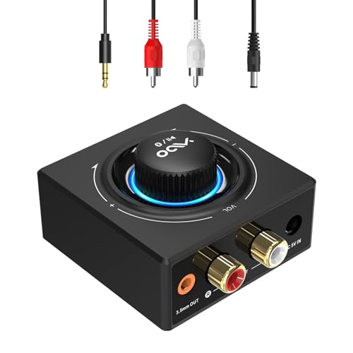 YMOO Ricevitore Bluetooth 5.3 HiFi Audio per impianto stereo, 3.5mm RCA jack, Portata Wireless di 100 piedi, Adattatore Aux per Tablet/Smartphone/PC/laptop/Cuffie